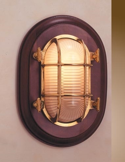 Picture of Wall light on mahogany frame