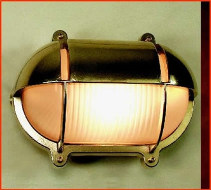 Picture of Oval brass bulkhead wall light