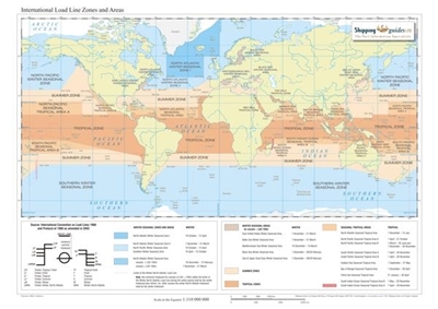 Picture of International Load Line Zones and Areas Map