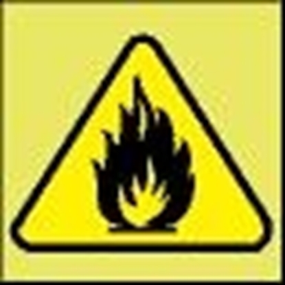 Picture of Warning Sign-flam.ble mat. 15x15