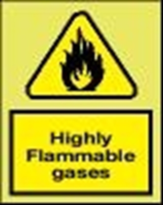 Picture of Warning Sign-highly flam gases 15x20