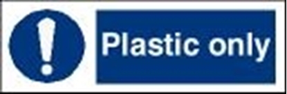 Picture of Garbage Sign-plastic only 30x10