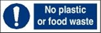 Picture of Garbage Sign-no plastic or food waste 30x10