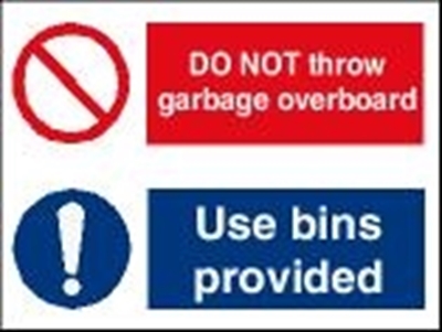Garbage Sign-do not throw garbage/use bins..30x20