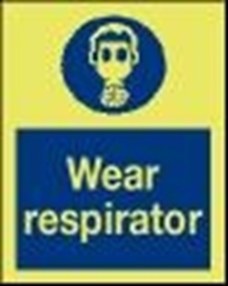 Picture of Safety Sign-wear respirator 15x20