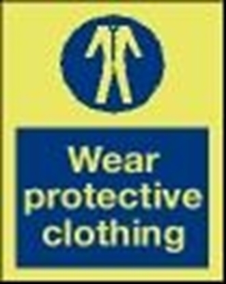 Picture of Safety Sign-wear prot clothing 15x20