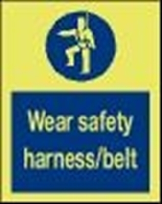 Safety sign-Wear safety harness/belt 15x20