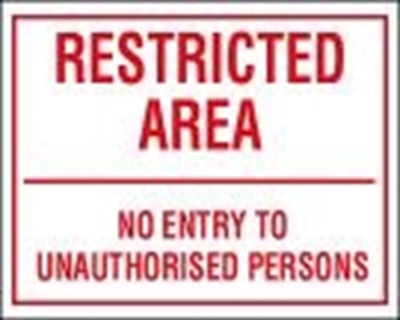 Picture of ISPS sign-Restricted area no entry...30x20 cm