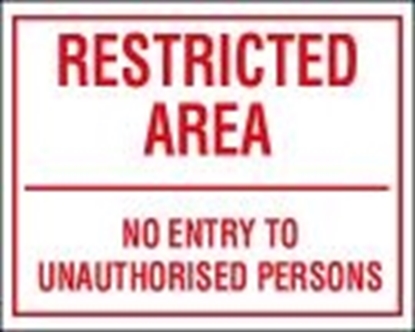 ISPS sign-Restricted area no entry...30x20 cm