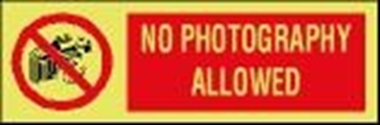 ISPS sign-No photography allowed, 30x10 cm