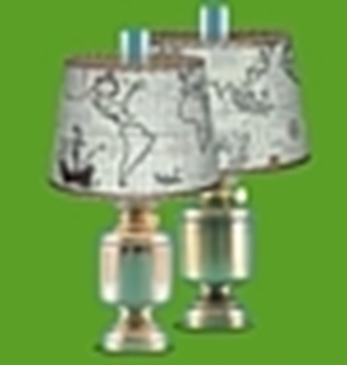 Picture of Table lamp large with seachart shade
