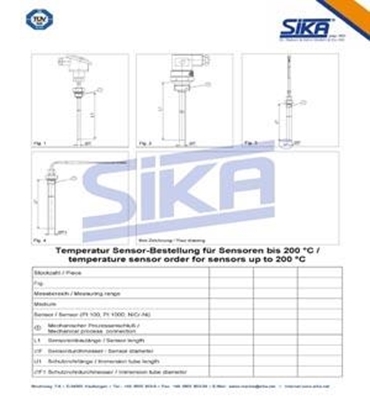 Picture of Inquiry form for temperature sensors up to 200º C