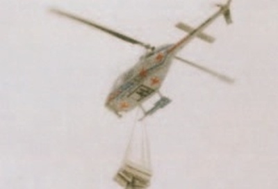 Rede de carga p/ transporte aéreo p/ helicoptero