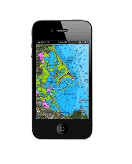 Cartografia móvel para iPhone - lagos e marítima
