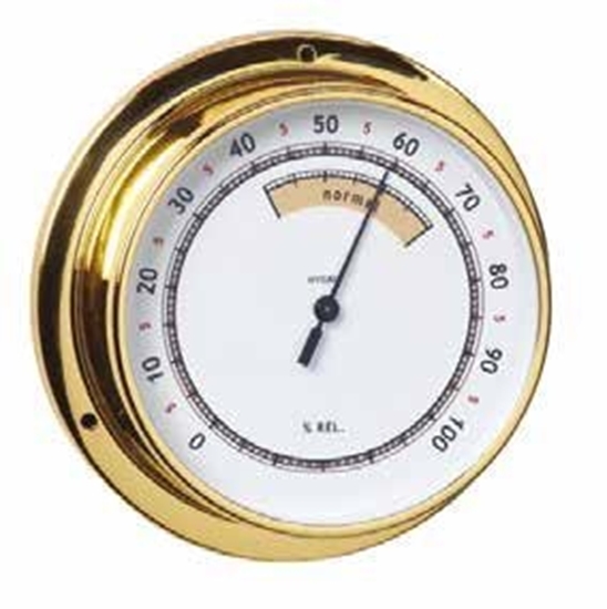 Picture of Polished brass and lacquered hygrometer