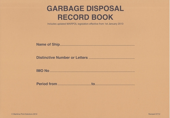 Garbage Disposal Record Book