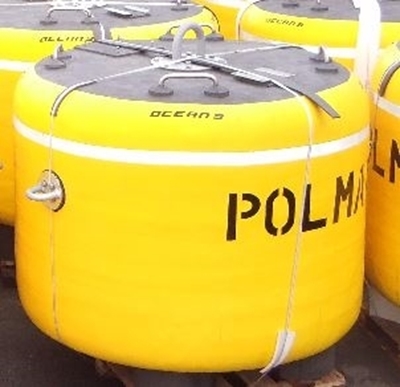 Floating barrier mooring buoy
