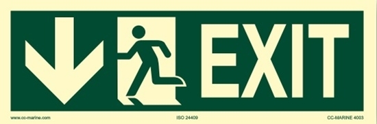Picture of IMO Sign-exit down 30x10