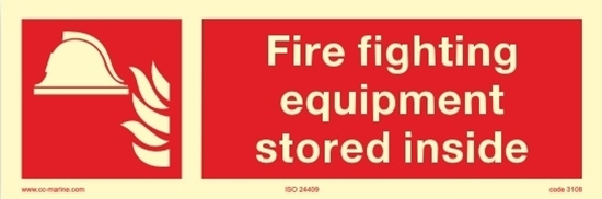 Fire Sign-fire fight. equipm. stored inside 30x10