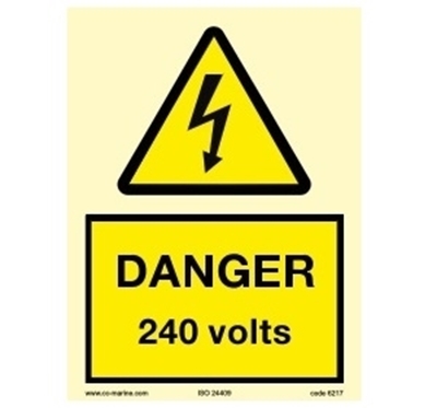 Warning Sign-240 volts 15x20