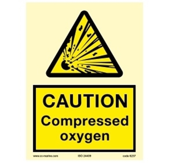 Picture of Warning sign-Caution compressed oxi..15x20