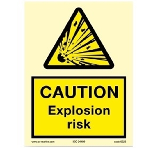 Warning sign-Caution expl.. 15x20