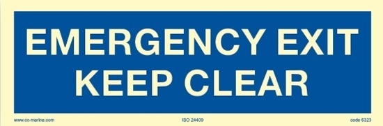 Picture of Emergency exit keep clear 30x10