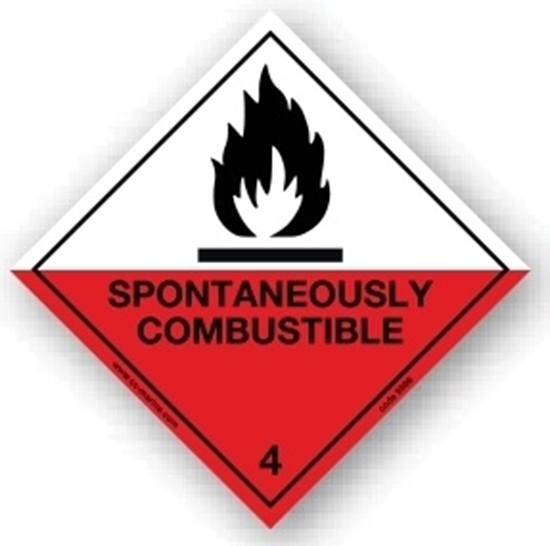 Class Sign- spontaneously comnbustible 25x25