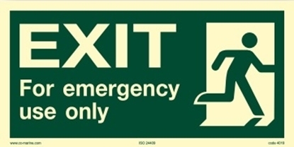 Picture of IMO Sign-exit f. emer.use.. 30x15