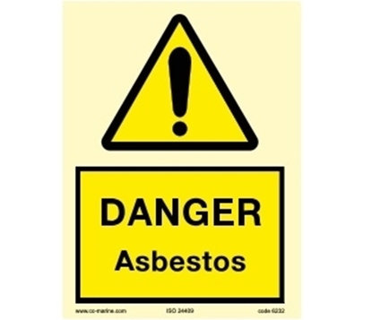 Picture of Warning sign-Danger asbestos 15x20 IMPA 47.575.54