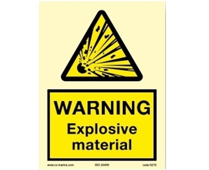 Picture of Warning Sign-explosive mat 15x20